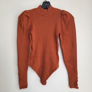 A&F burnt orange knit bodysuit XS
